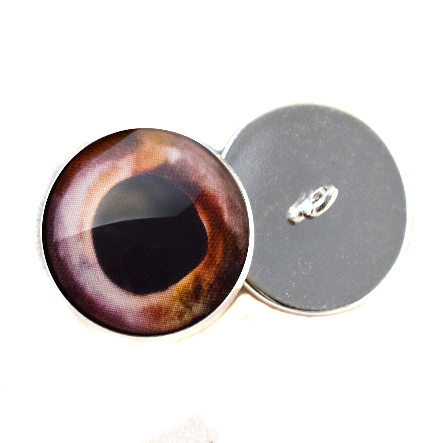 Barracuda Sew-On Button Glass Eyes - Prismatic Fiber Arts