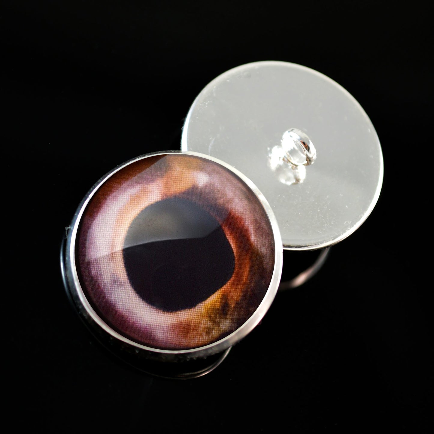 Barracuda Sew-On Button Glass Eyes - Prismatic Fiber Arts