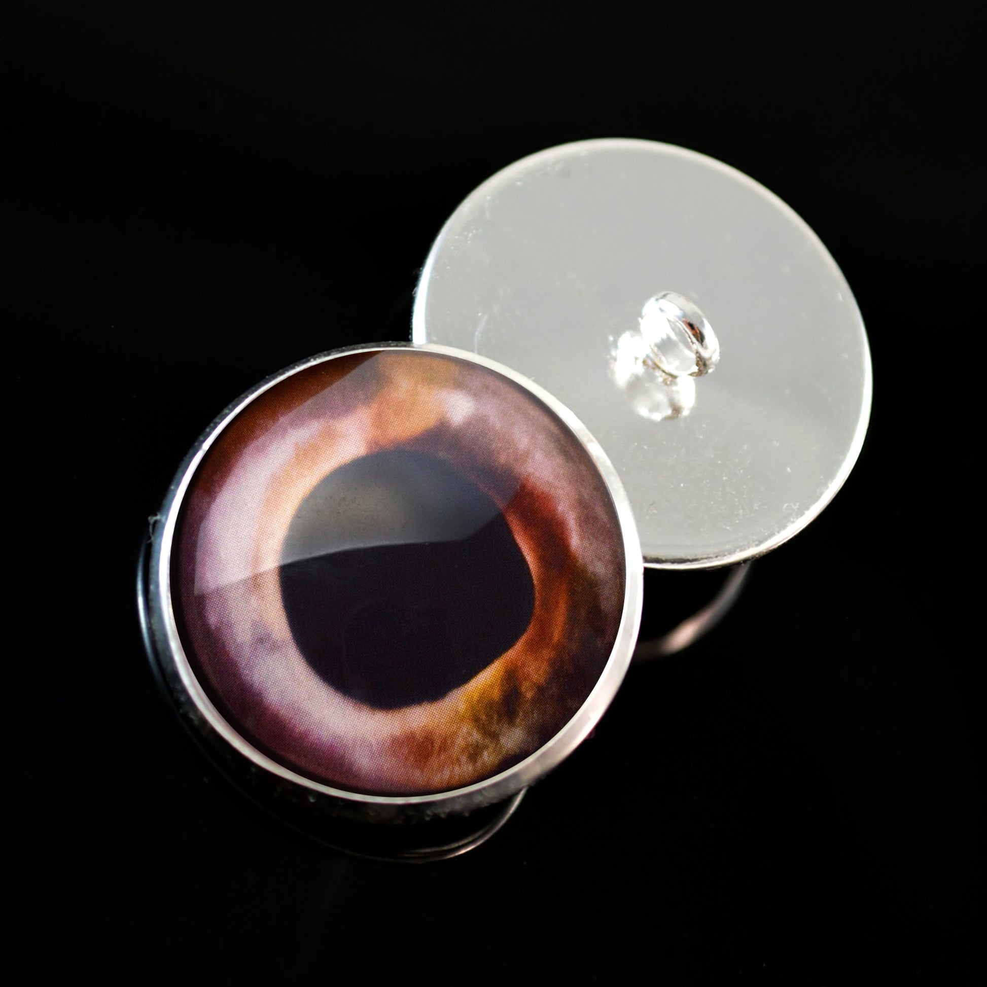 Barracuda Sew-On Button Glass Eyes - Prismatic Fiber Arts