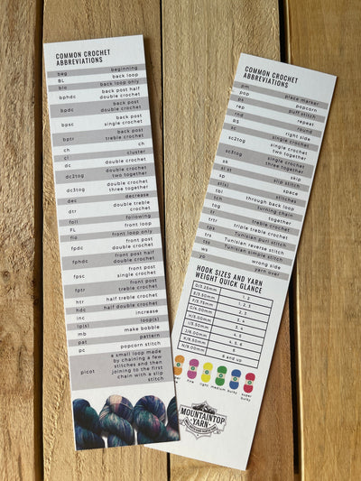 Crochet Abbreviations Bookmark - Prismatic Fiber Arts