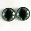 Wide Dark Green Dragon Sew-On Button Glass Eyes - Prismatic Fiber Arts