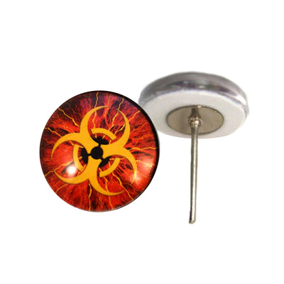 Biohazard Glass Eyes on Wire Pin Posts