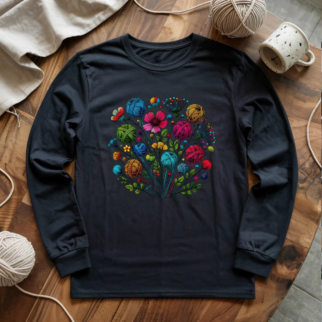 Blooming Yarn Long Sleeve T-shirt - Prismatic Fiber Arts