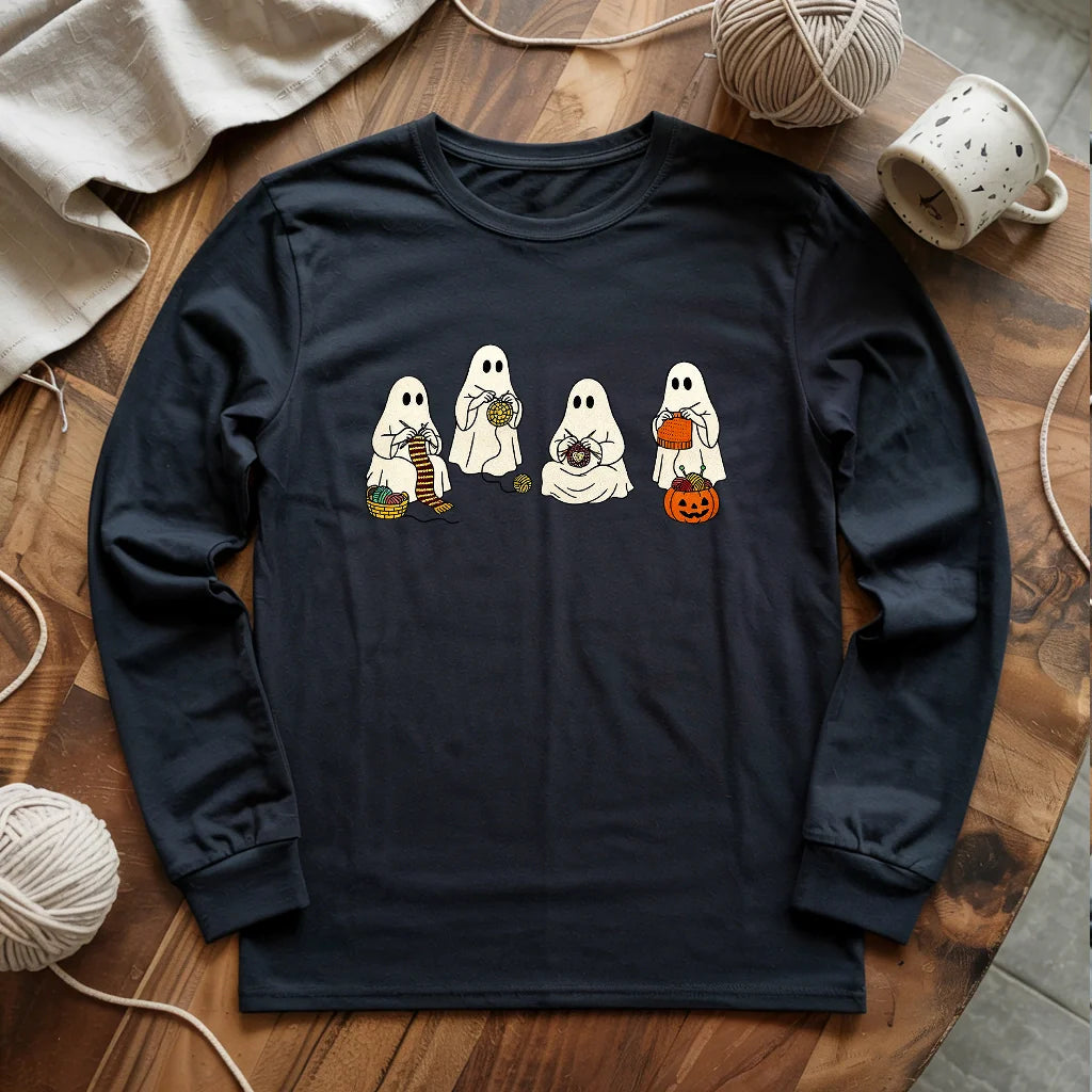 Ghost Stitchers Society Long Sleeve T-shirt - Prismatic Fiber Arts