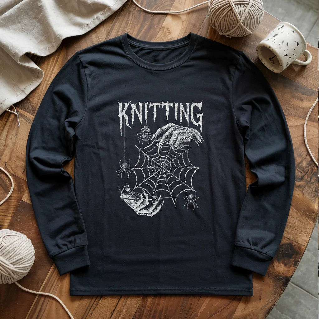 Gothic Knitter Long Sleeve T-shirt - Prismatic Fiber Arts