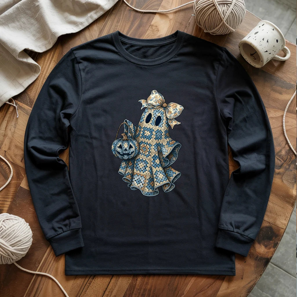Granny Ghost Long Sleeve T-shirt - Prismatic Fiber Arts