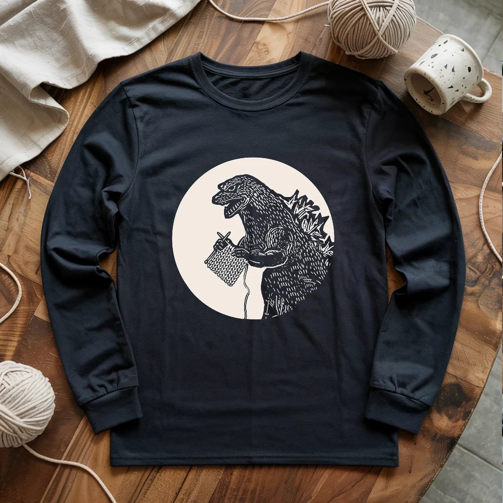 Knitzilla Long Sleeve T-shirt - Prismatic Fiber Arts