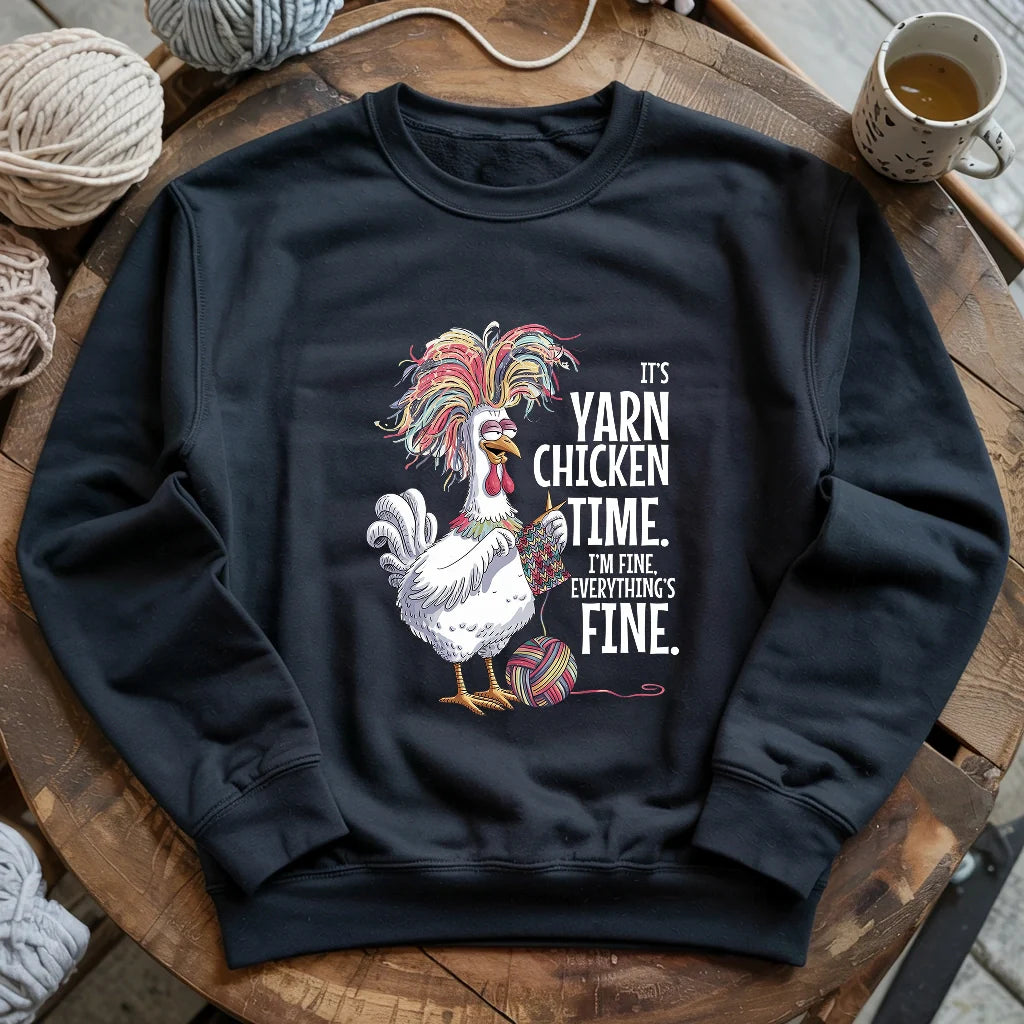 Yarn Chicken Time Sweatshirt - Prismatic Fiber Arts