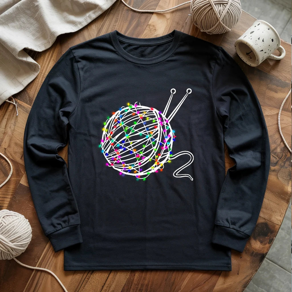 Yarn & Lights Long Sleeve T-shirt - Prismatic Fiber Arts