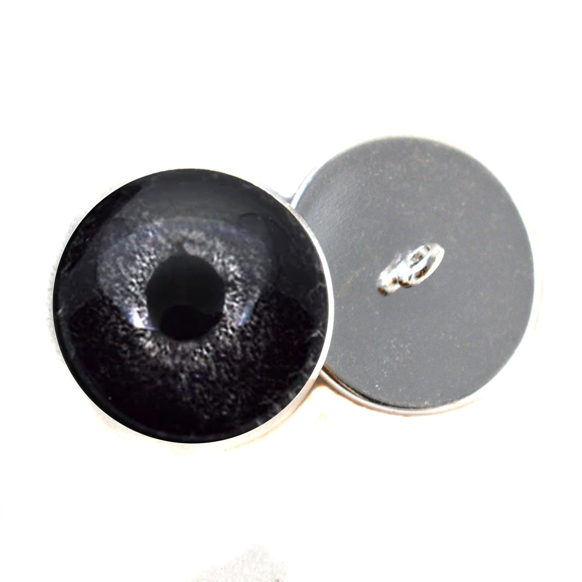 Black Bird Sew-On Button Glass Eyes - Prismatic Fiber Arts