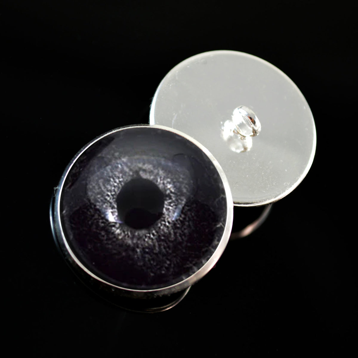 Black Bird Sew-On Button Glass Eyes - Prismatic Fiber Arts