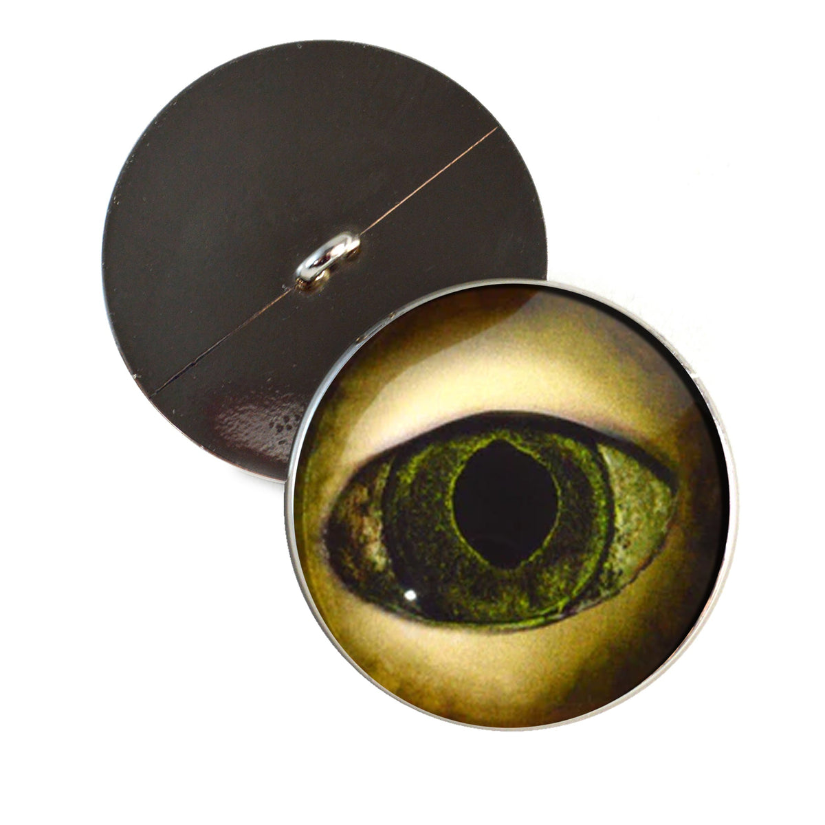 Black Lagoon Creature Sew-On Button Glass Eyes - Prismatic Fiber Arts