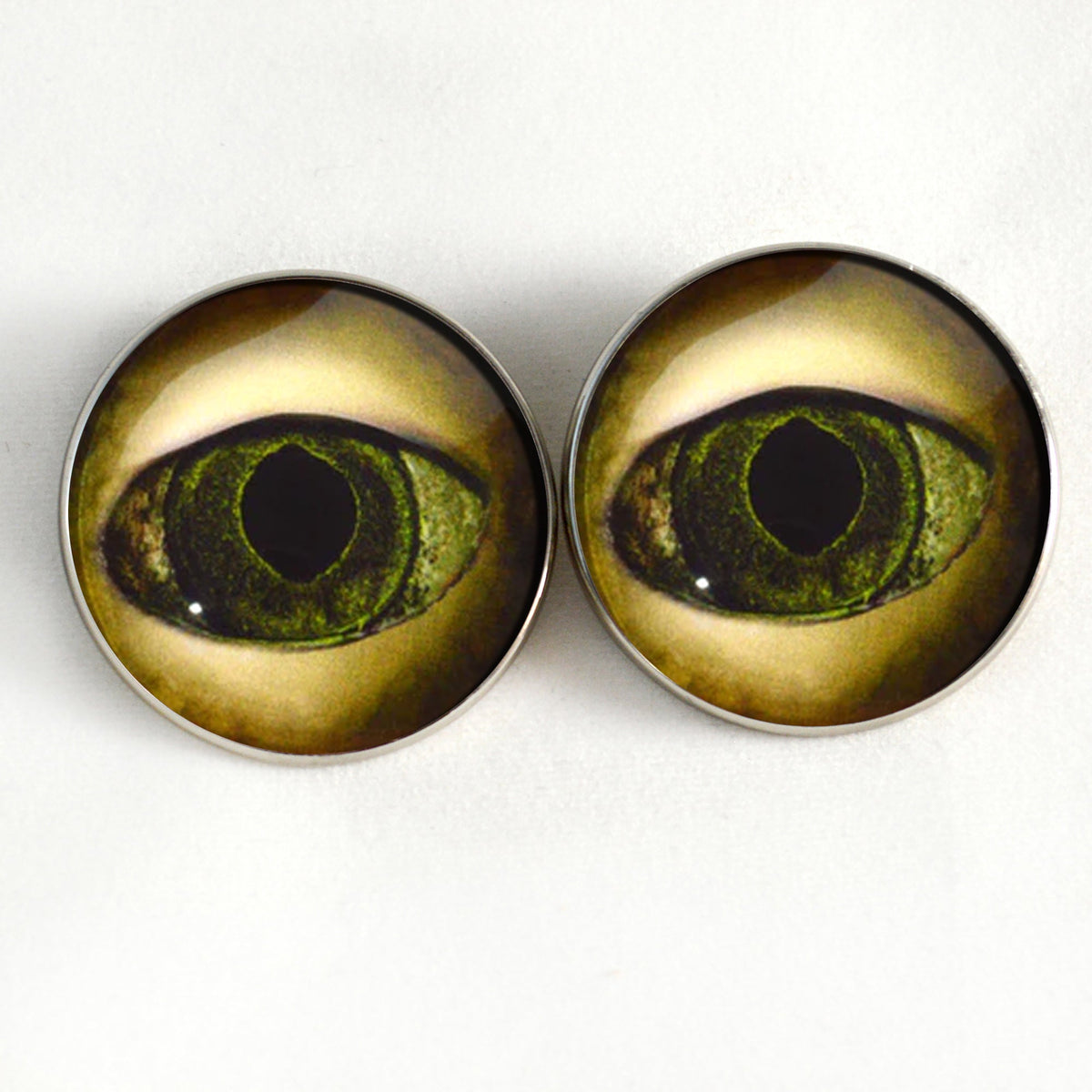 Black Lagoon Creature Sew-On Button Glass Eyes - Prismatic Fiber Arts