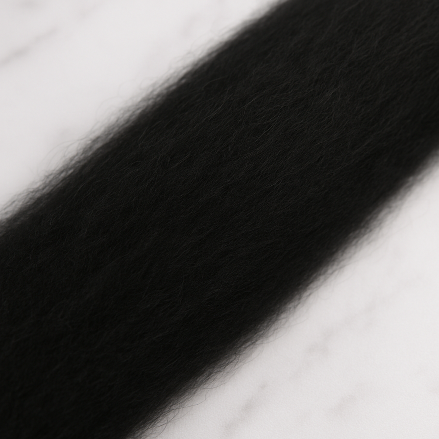 Black Merino Wool Carded Sliver | 19 Micron Dyed Wool - Prismatic Fiber Arts