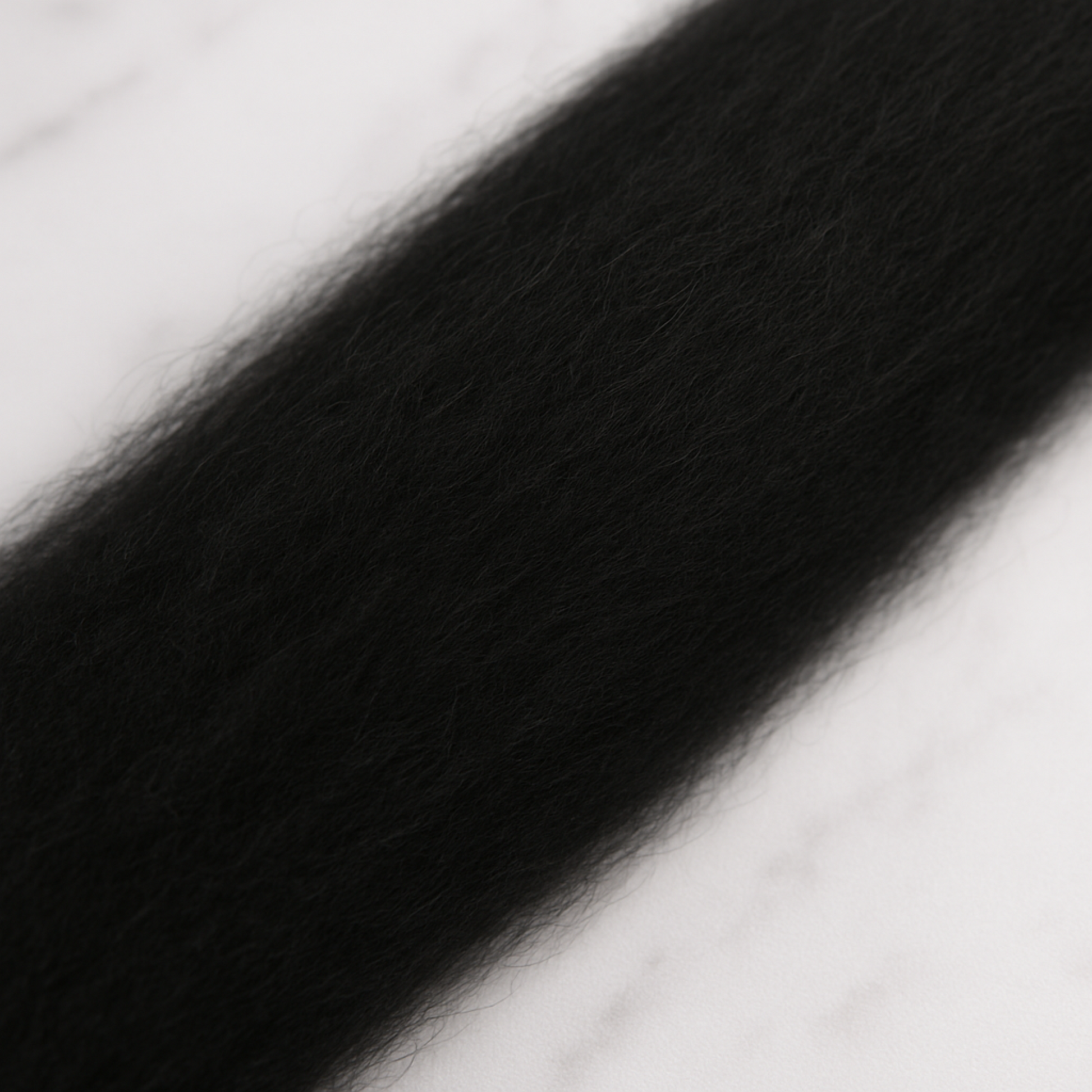 Black Merino Wool Carded Sliver | 19 Micron Dyed Wool - Prismatic Fiber Arts