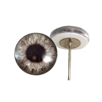 Black and White Gray Steampunk Glass Eyes on Wire Pin Posts