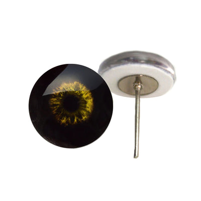 Black and Yellow Zombie Glass Eyes on Wire Pin Posts