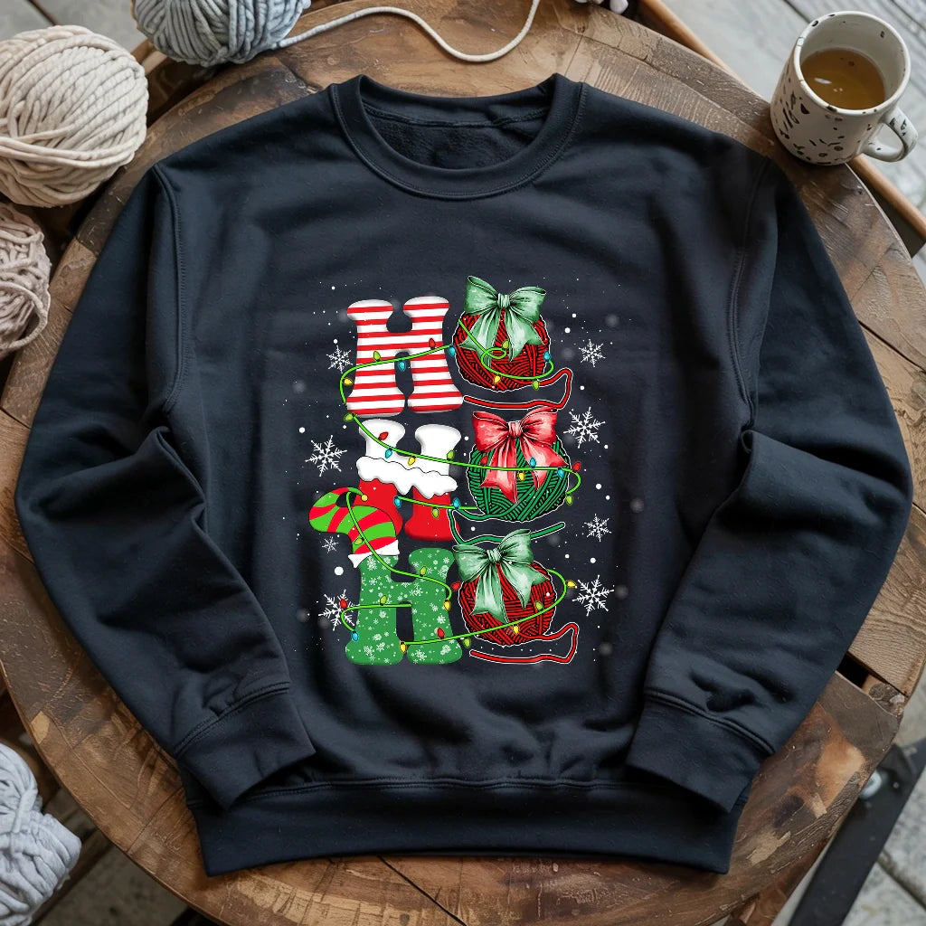 Ho Ho Ho Sweatshirt - Prismatic Fiber Arts