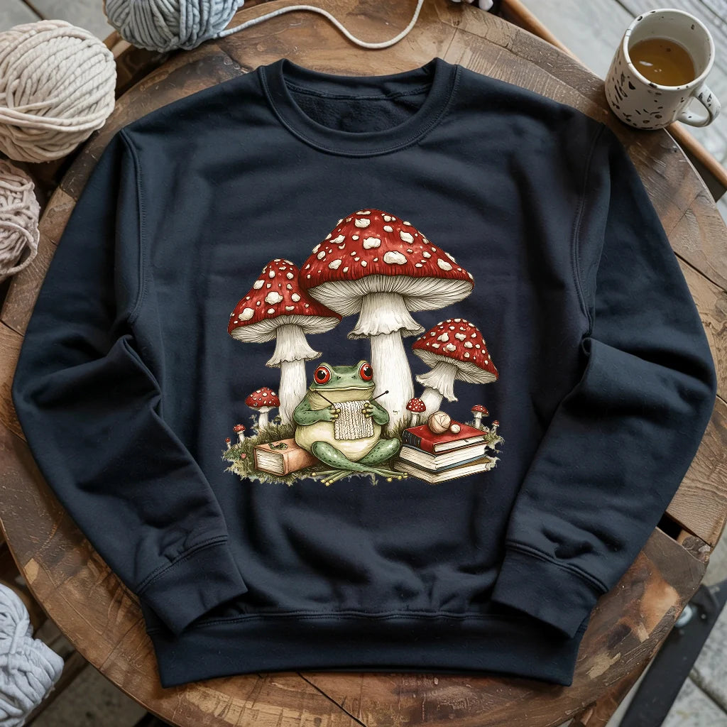 Knitting Frog Sweatshirt - Prismatic Fiber Arts
