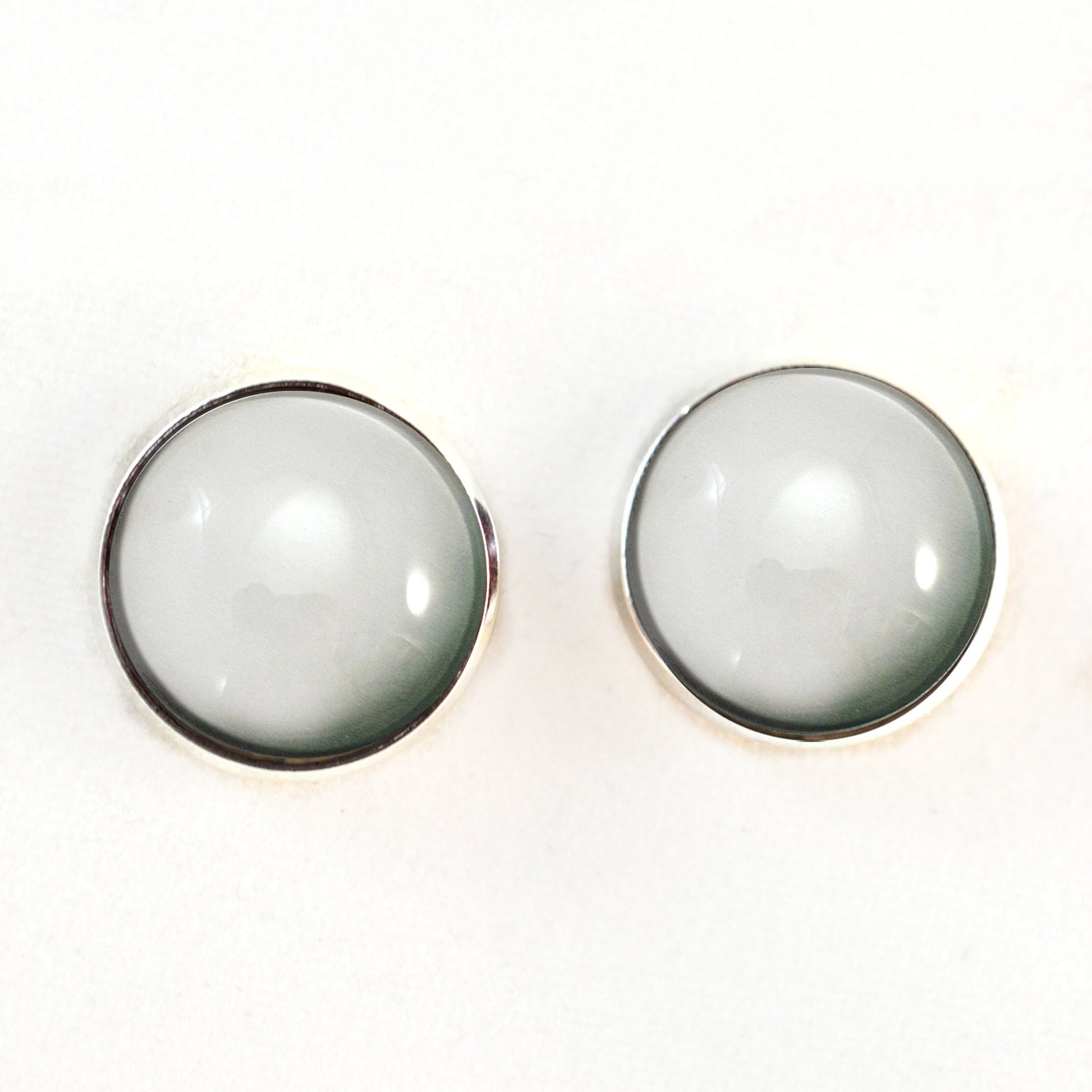 Blank Zombie White Sew-On Button Glass Eyes - Prismatic Fiber Arts