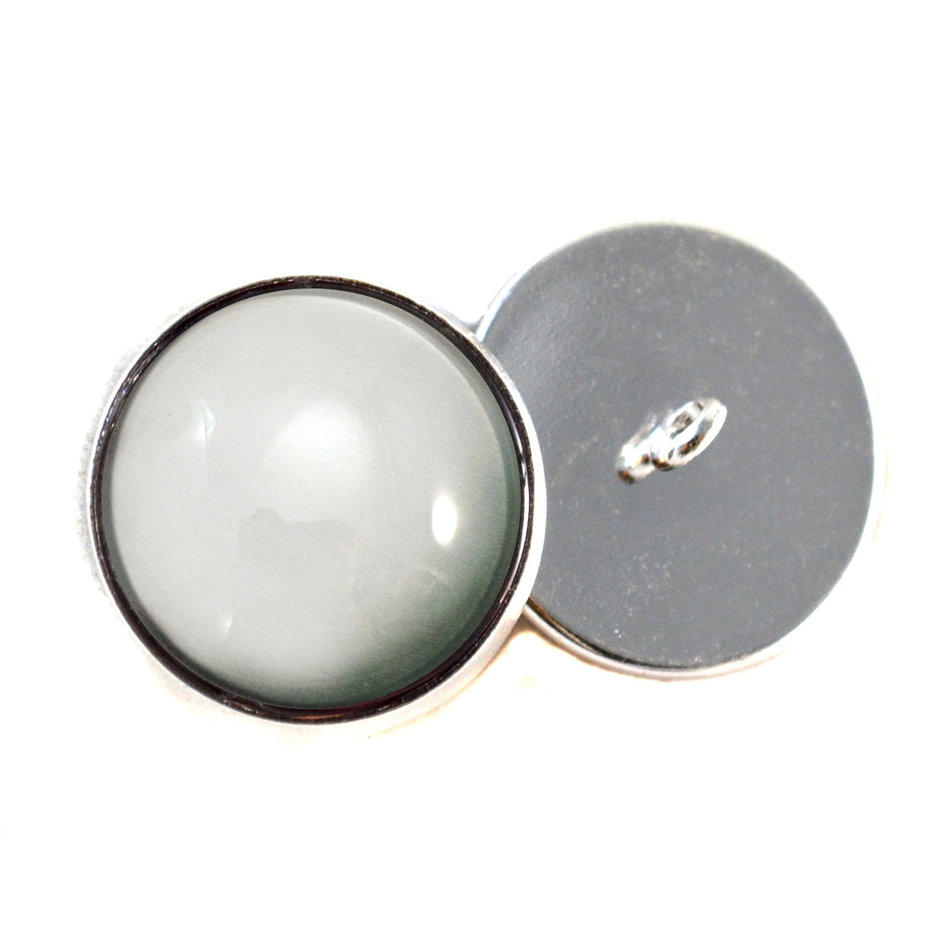 Blank Zombie White Sew-On Button Glass Eyes - Prismatic Fiber Arts