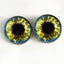 Yellow and Blue Fantasy Sew-On Button Glass Eyes - Prismatic Fiber Arts