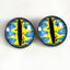 Yellow and Blue Sew-On Button Dragon Glass Eyes - Prismatic Fiber Arts