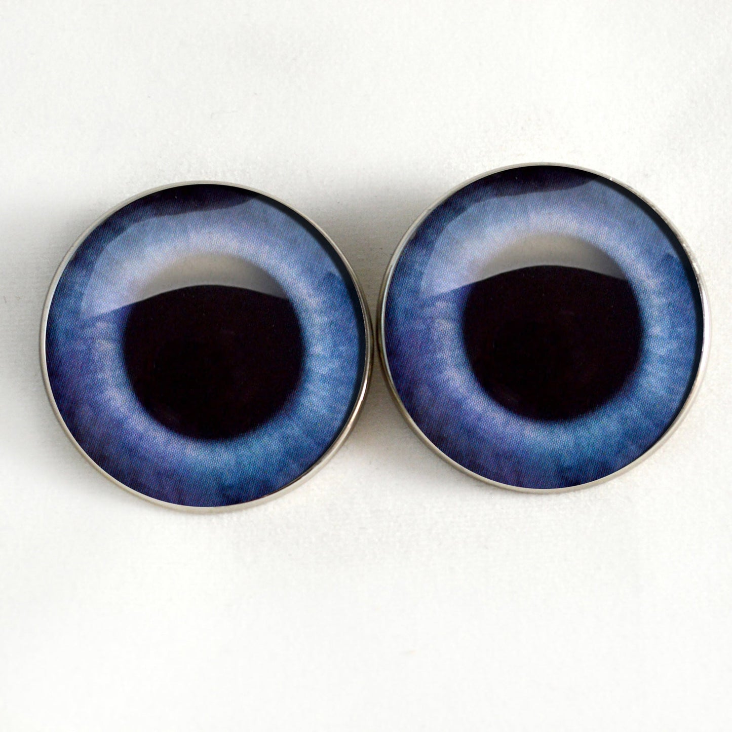 Blue Bunny Rabbit Hare Sew-On Button Glass Eyes - Prismatic Fiber Arts