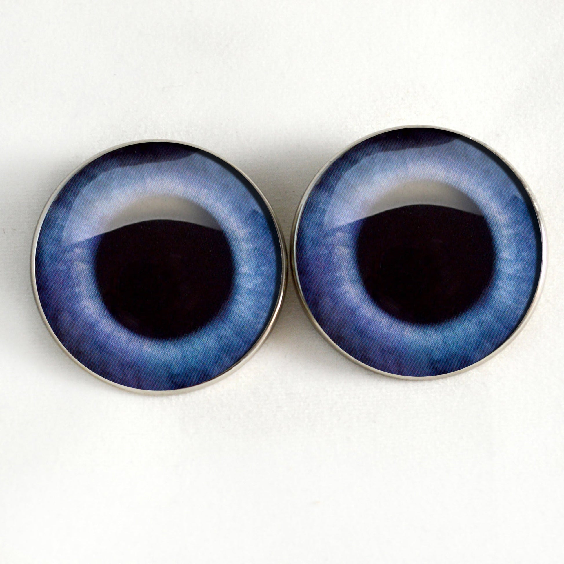 Blue Bunny Rabbit Hare Sew-On Button Glass Eyes - Prismatic Fiber Arts