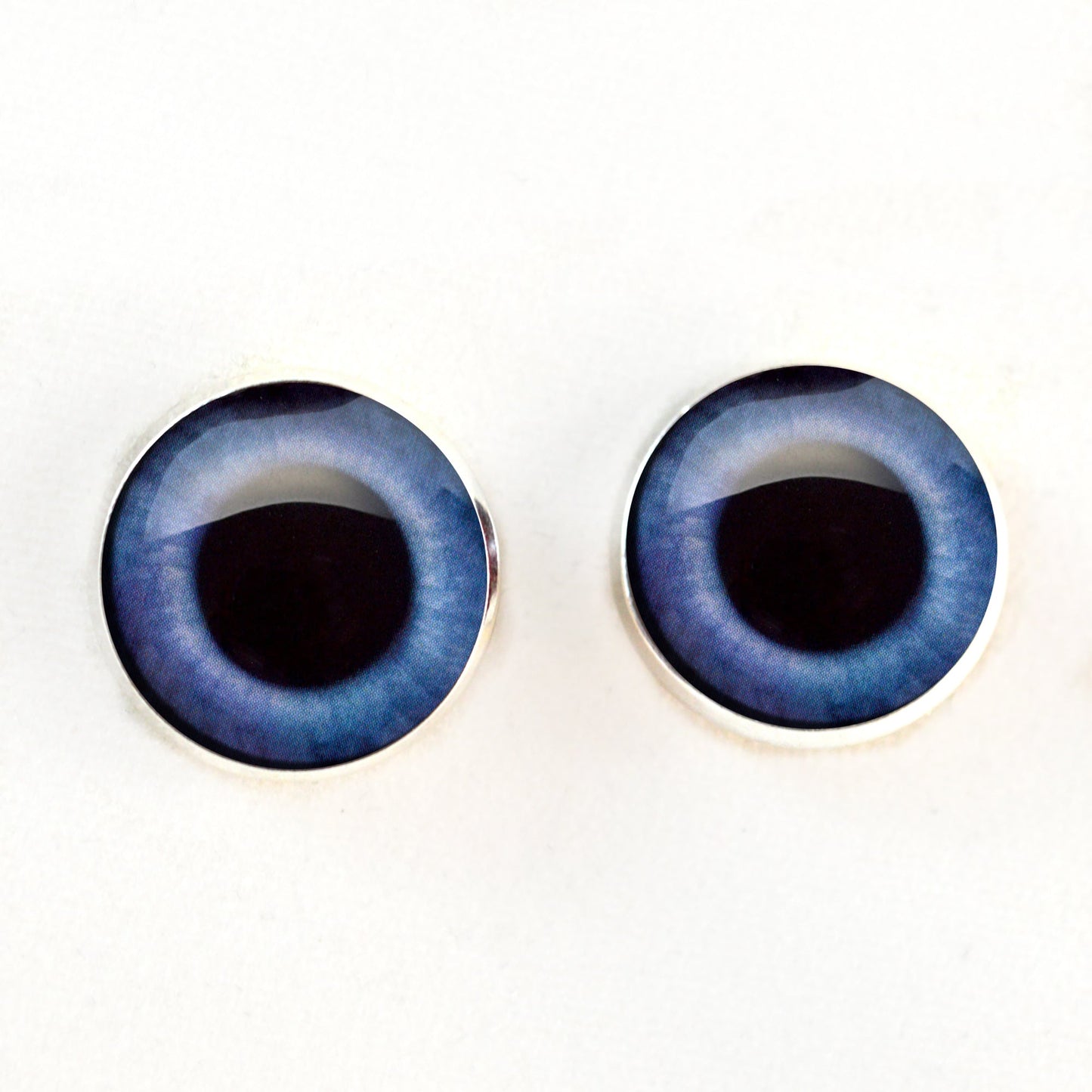 Blue Bunny Rabbit Hare Sew-On Button Glass Eyes - Prismatic Fiber Arts