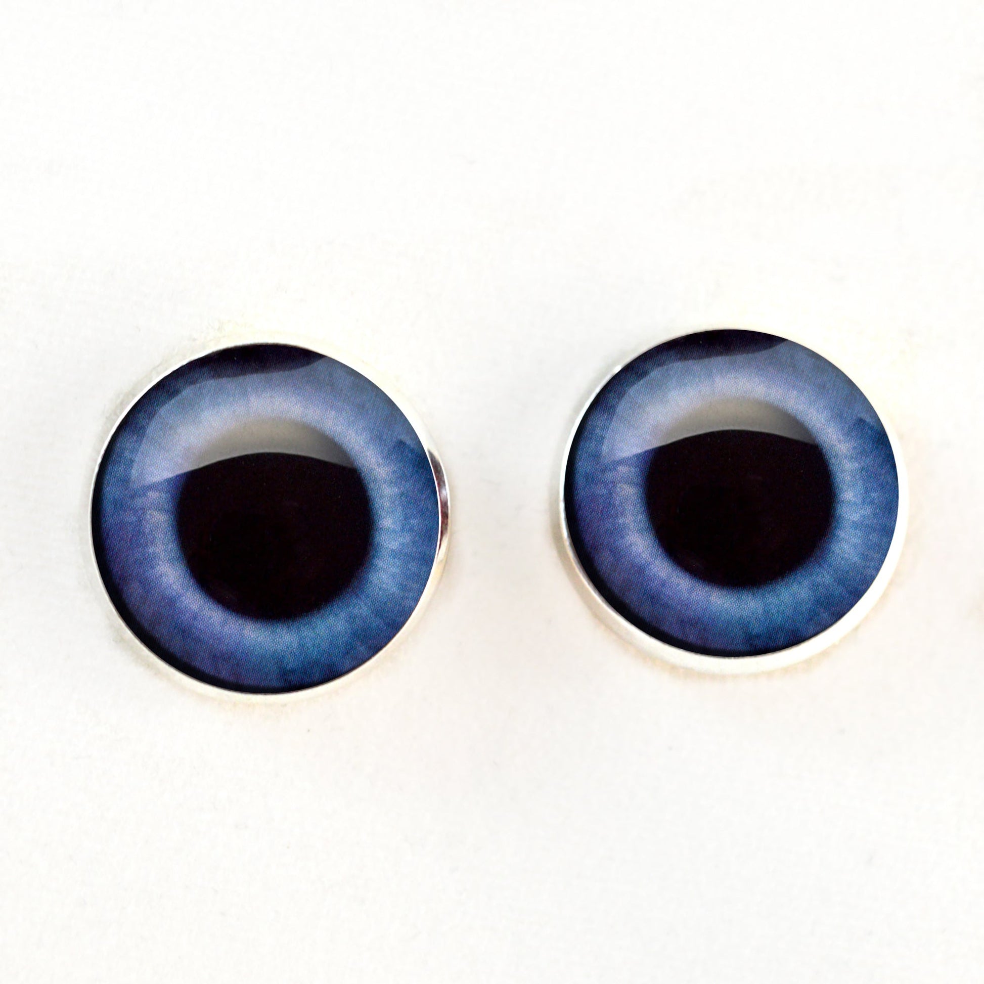 Blue Bunny Rabbit Hare Sew-On Button Glass Eyes - Prismatic Fiber Arts