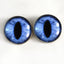 Blue Cat Dragon Sew-On Button Glass Eyes - Prismatic Fiber Arts