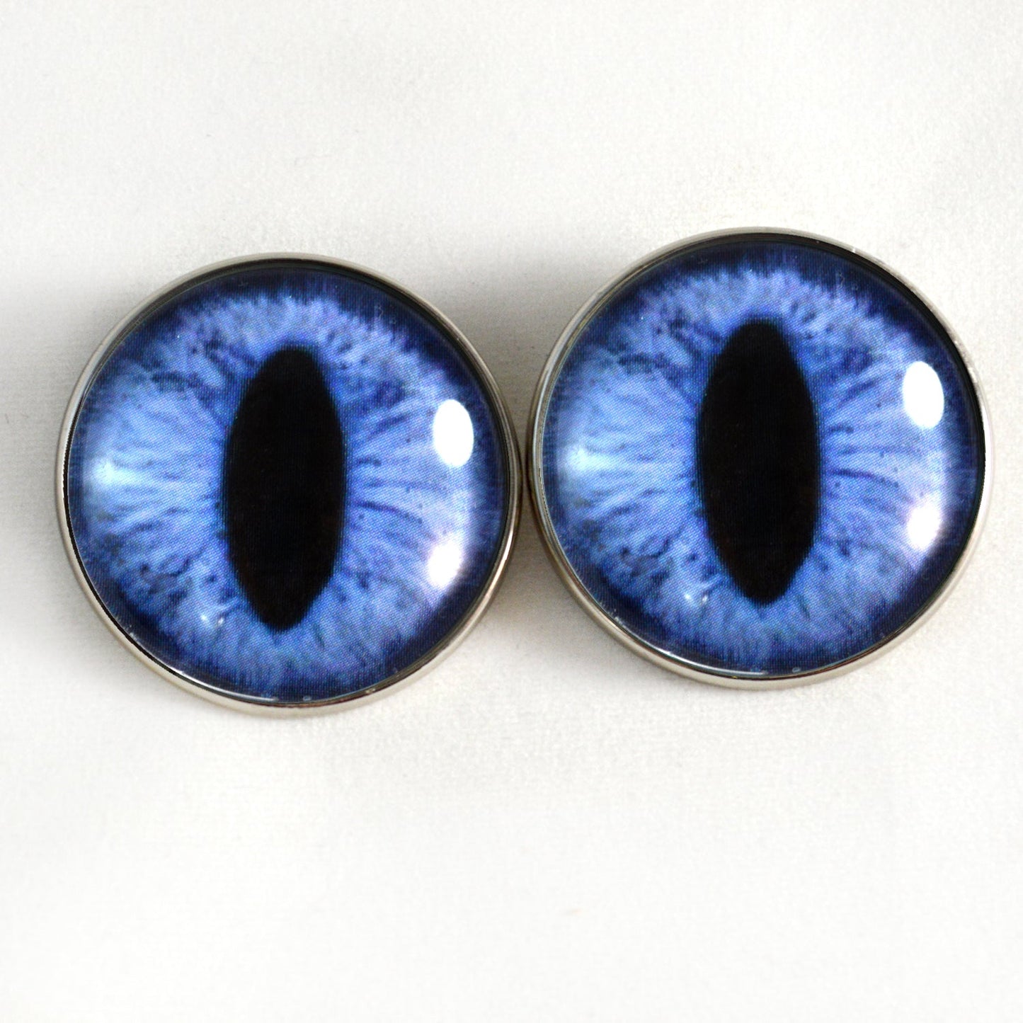 Blue Cat Dragon Sew-On Button Glass Eyes - Prismatic Fiber Arts