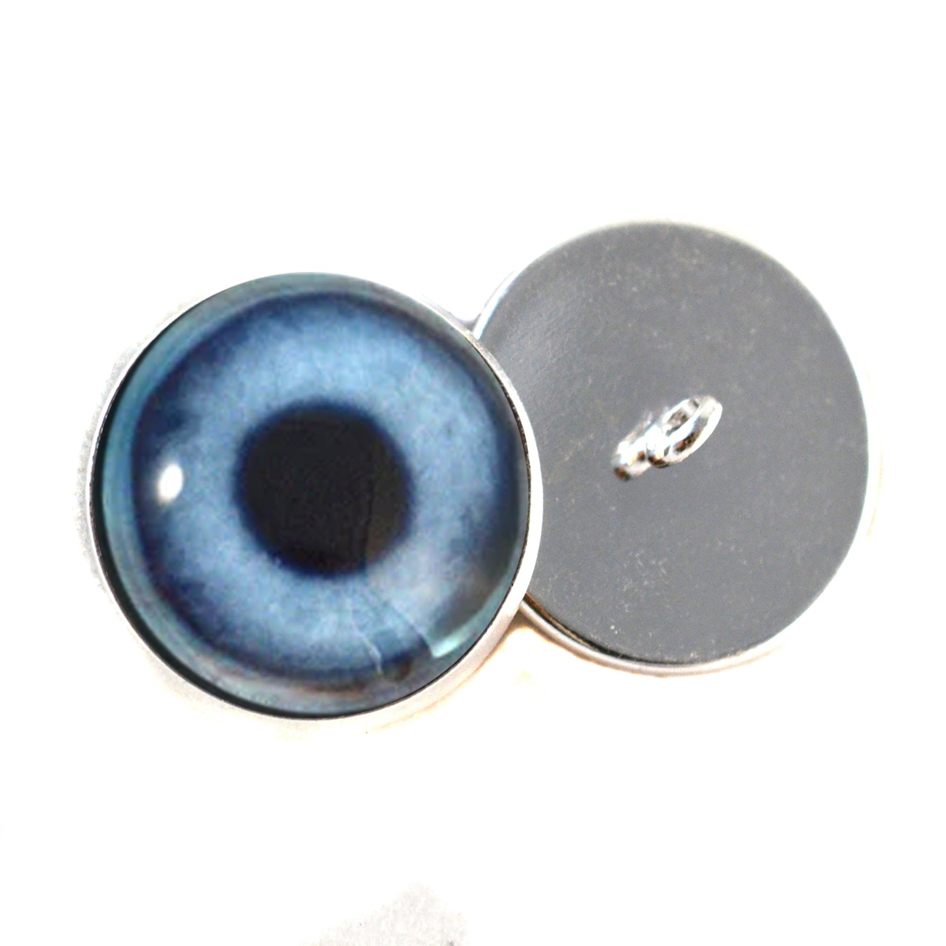Blue Dog Sew-On Button Glass Eyes - Prismatic Fiber Arts