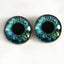 Blue and Green Human Inspired Sew-On Button Glass Eyes - Prismatic Fiber Arts
