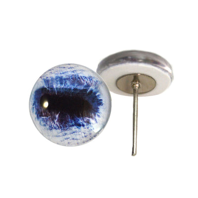 Blue Horse Glass Eyes on Wire Pin Posts