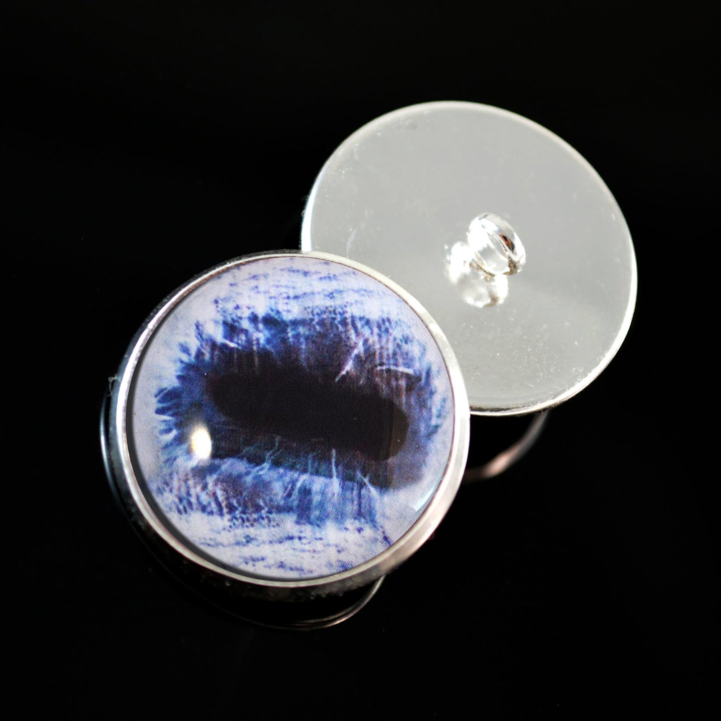 Blue Horse Sew-On Button Glass Eyes - Prismatic Fiber Arts