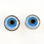 Blue Human with Whites Sclera Sew-On Button Glass Eyes - Prismatic Fiber Arts