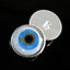 Blue Human with Whites Sclera Sew-On Button Glass Eyes - Prismatic Fiber Arts