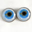 Blue Human with Whites Sclera Sew-On Button Glass Eyes - Prismatic Fiber Arts