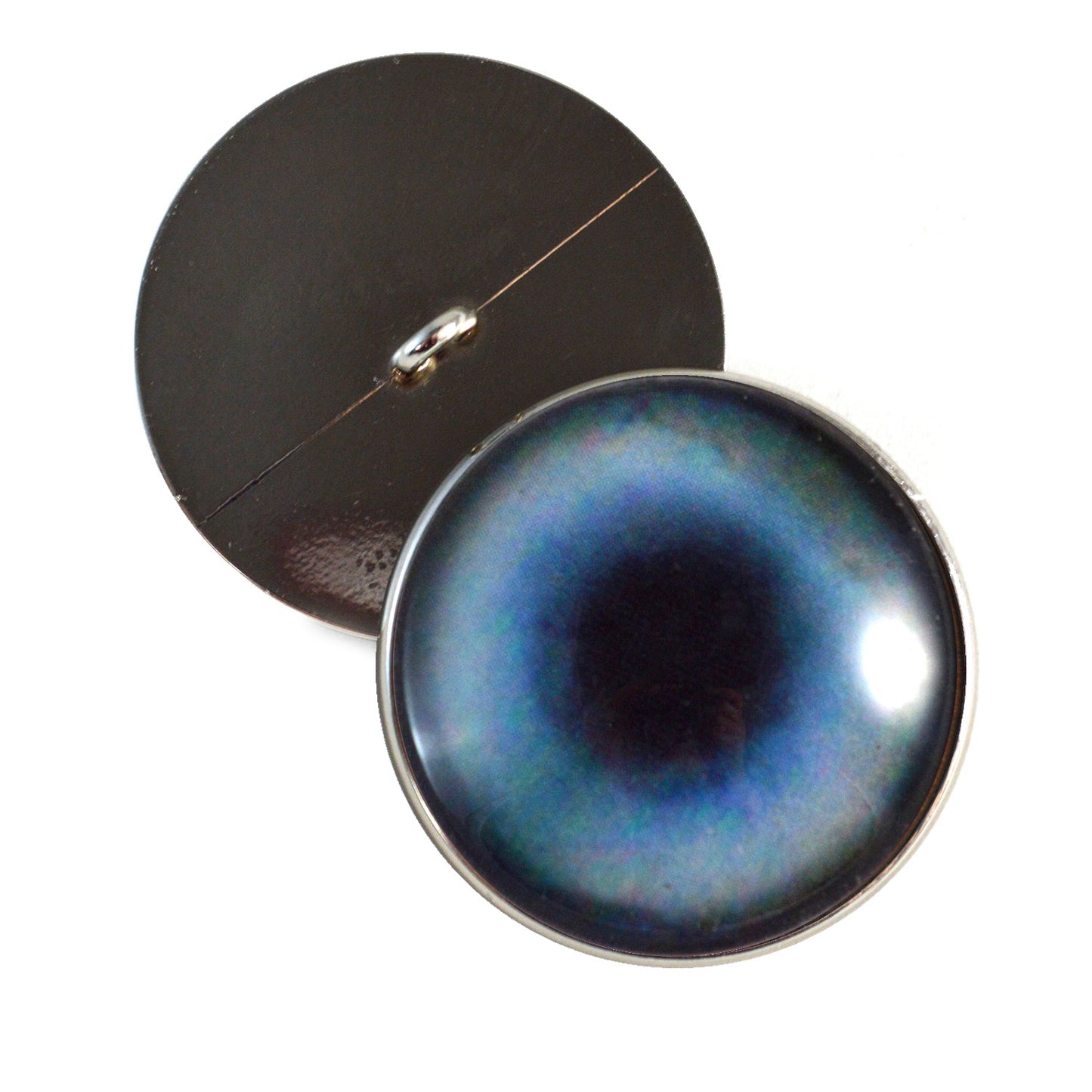Blue Husky Dog Sew-On Button Glass Eyes - Prismatic Fiber Arts