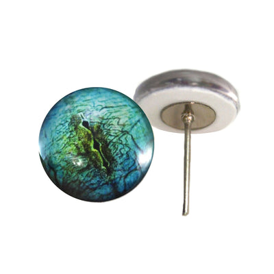 Blue Lizard Glass Eyes on Wire Pin Posts