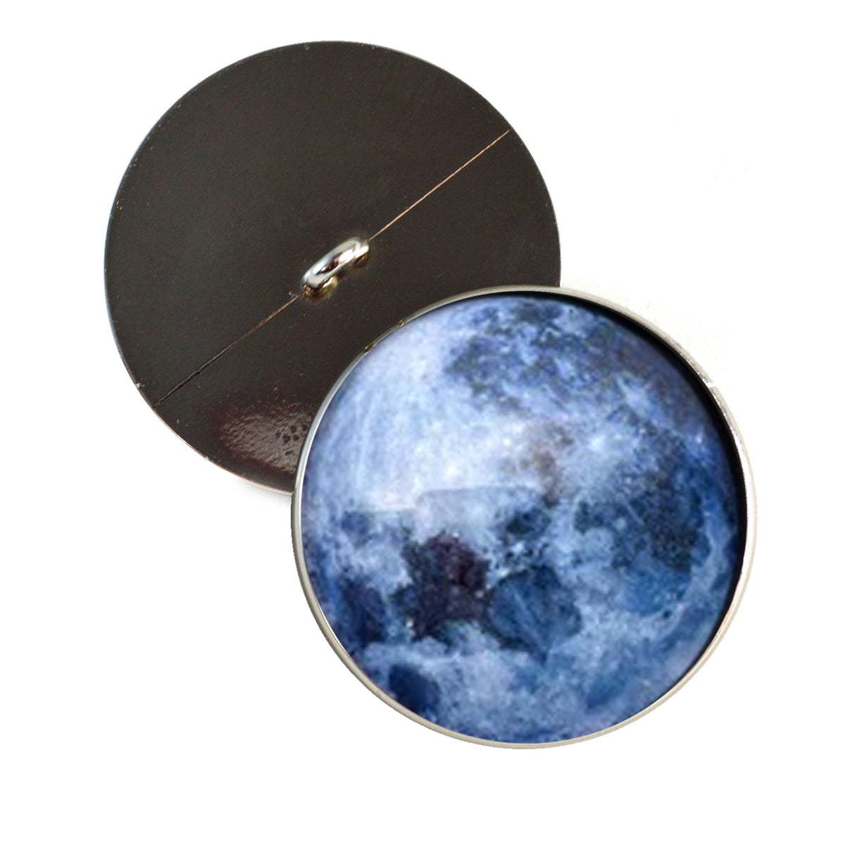 Blue Moon Sew-On Button Glass Eyes - Prismatic Fiber Arts