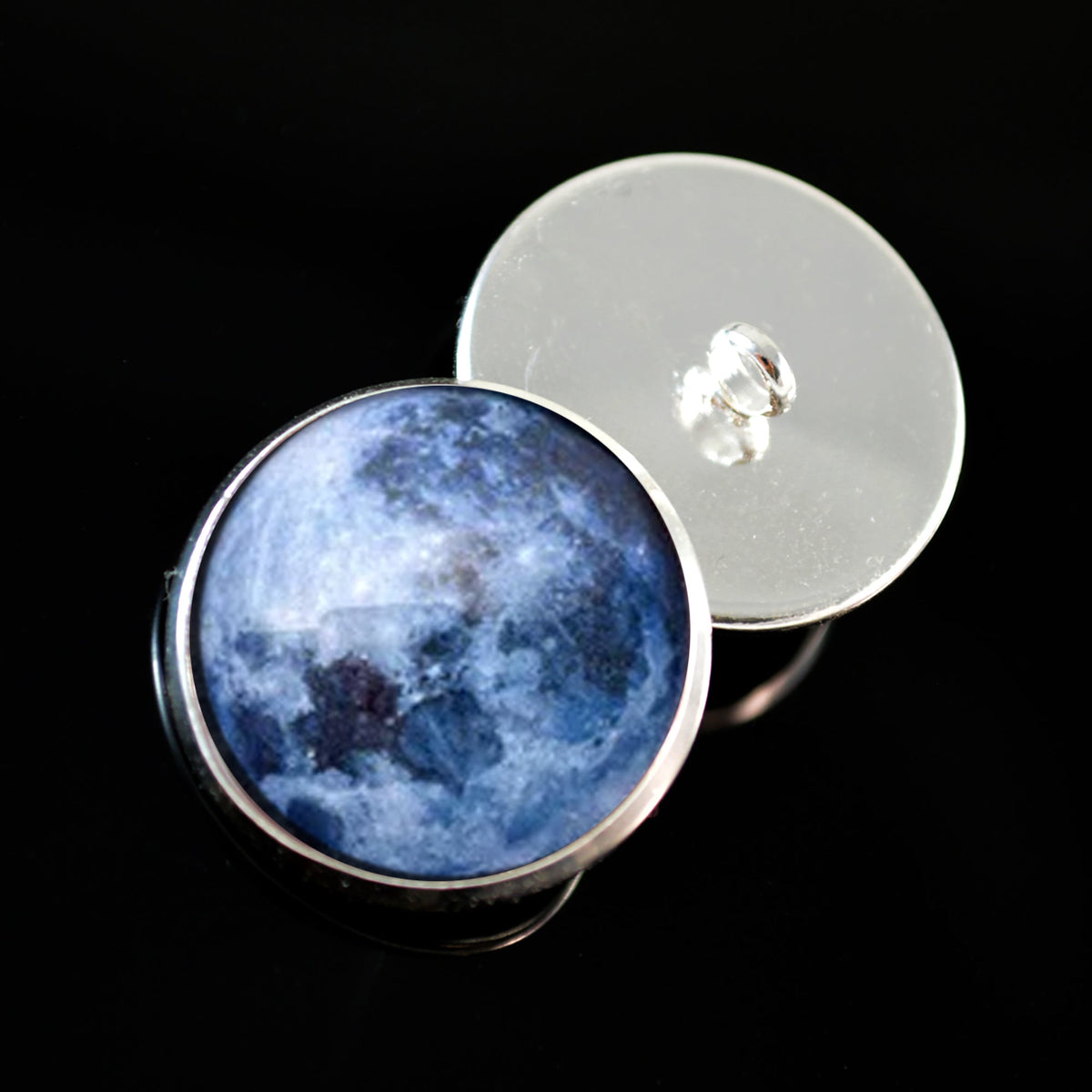 Blue Moon Sew-On Button Glass Eyes - Prismatic Fiber Arts