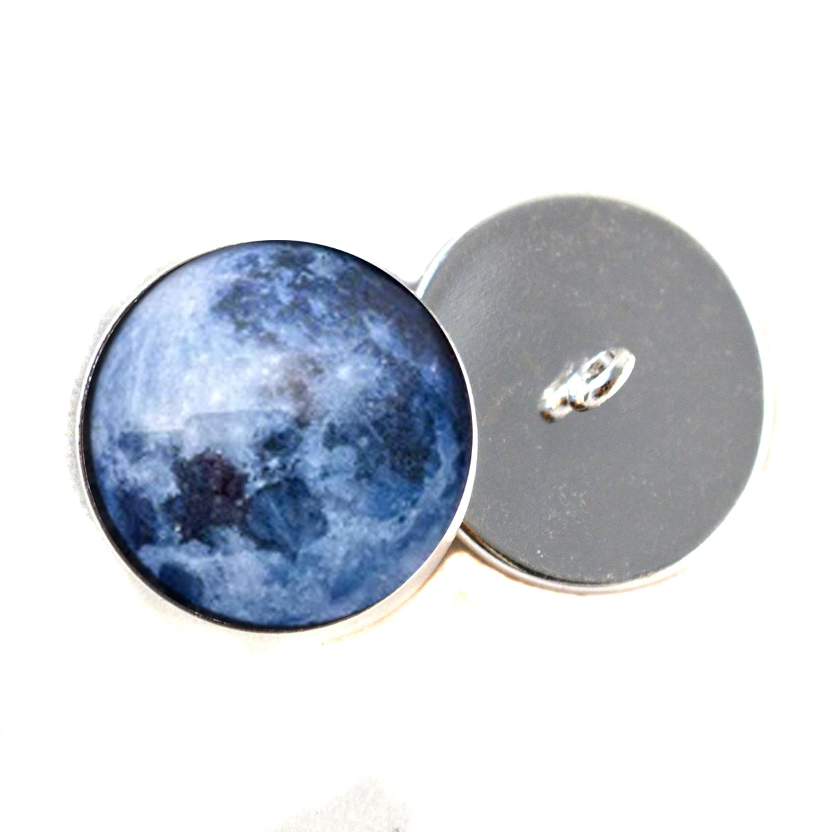 Blue Moon Sew-On Button Glass Eyes - Prismatic Fiber Arts