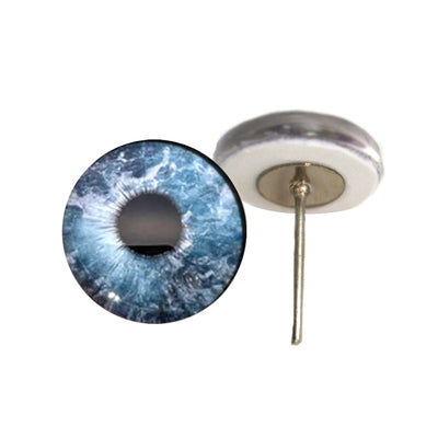 Blue Ocean Water Glass Eyes on Wire Pin Posts