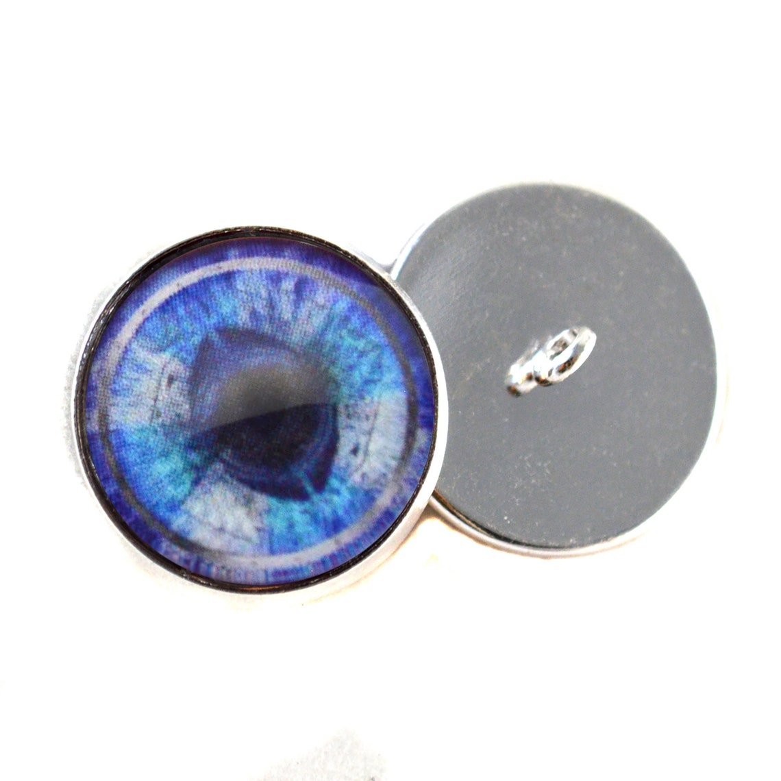 Blue Odin Viking Sew-On Button Glass Eyes - Prismatic Fiber Arts