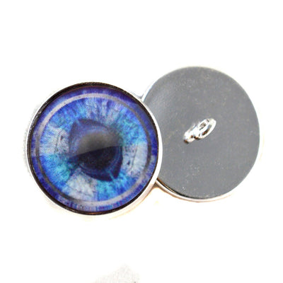 Blue Odin Viking Sew-On Button Glass Eyes - Prismatic Fiber Arts
