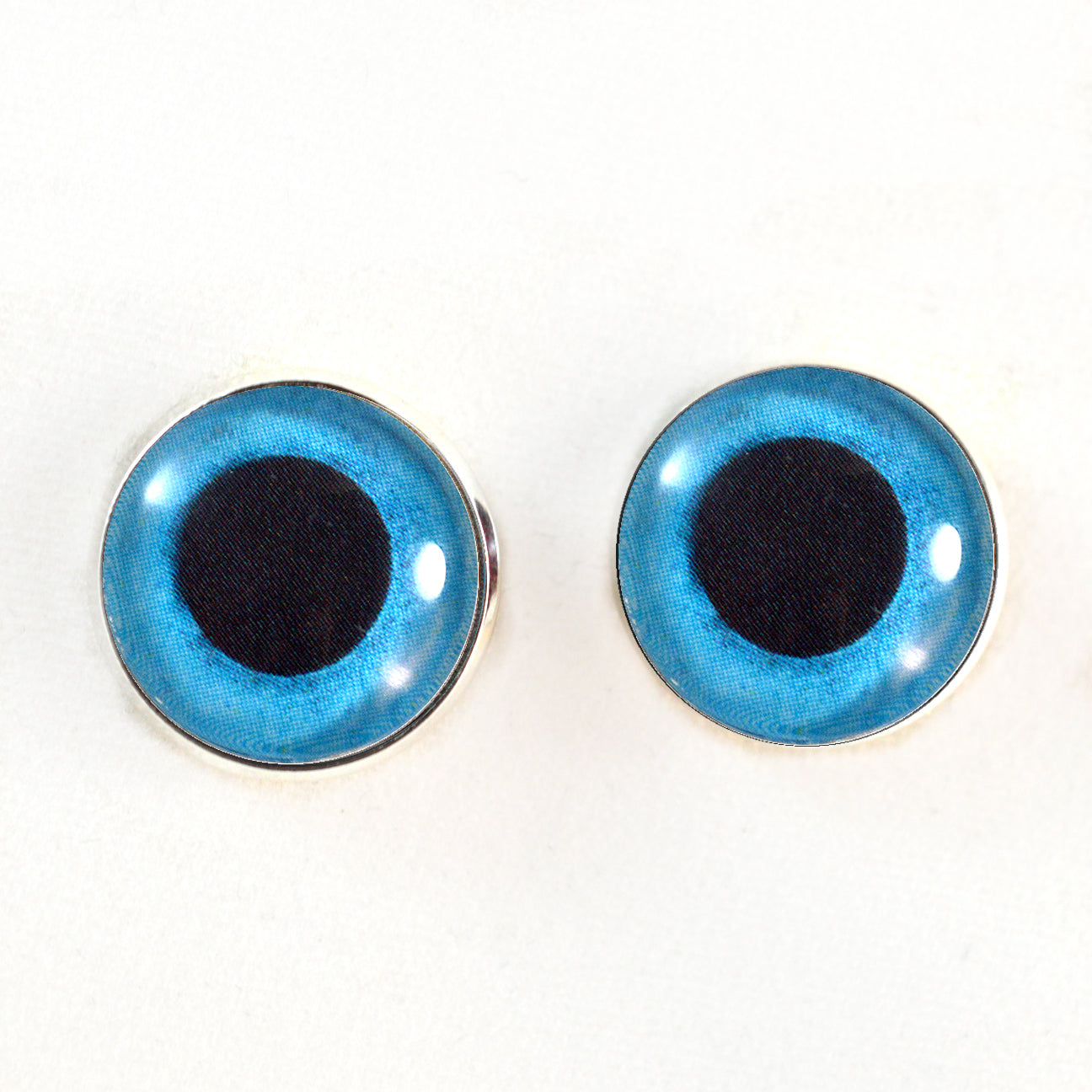 Blue Snow Owl Sew-On Button Glass Eyes - Prismatic Fiber Arts