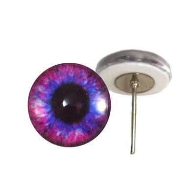 Blue and Pink Steampunk Glass Eyes on Wire Pin Posts